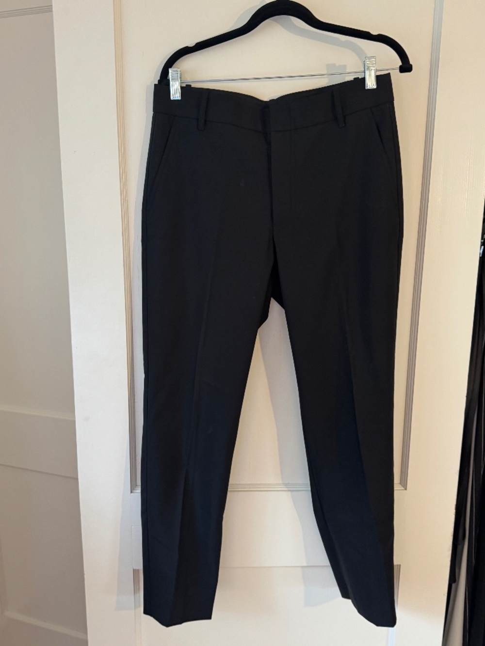 Vince Mid-Rise Tailored Black Suiting Pants, Size 10